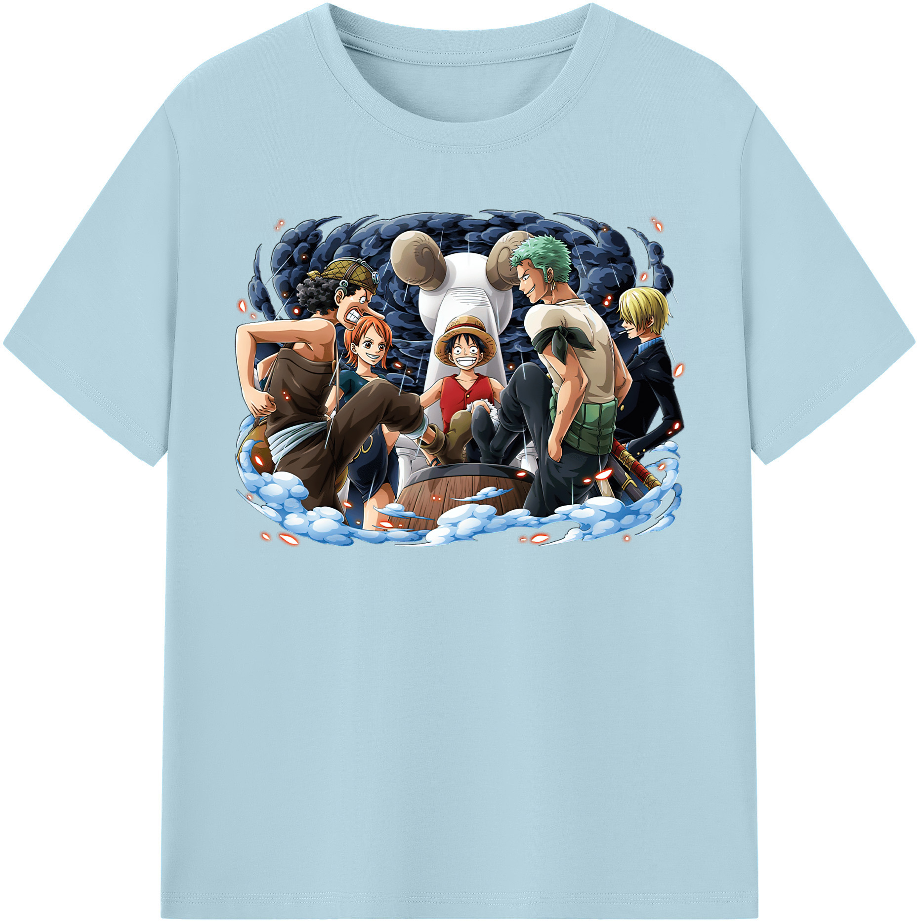 ワンピース モンキー・D・ルフィ ONE PIECE Monkey D. Luffy 綿100％半袖Tシャツ（フロントプリント）